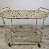 Antique wrought iron bar trolley