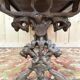 Table basse pieds fonte et plateau bois parquet