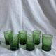 Vintage Emerald Green Glass Liqueur / Drink Service Rings