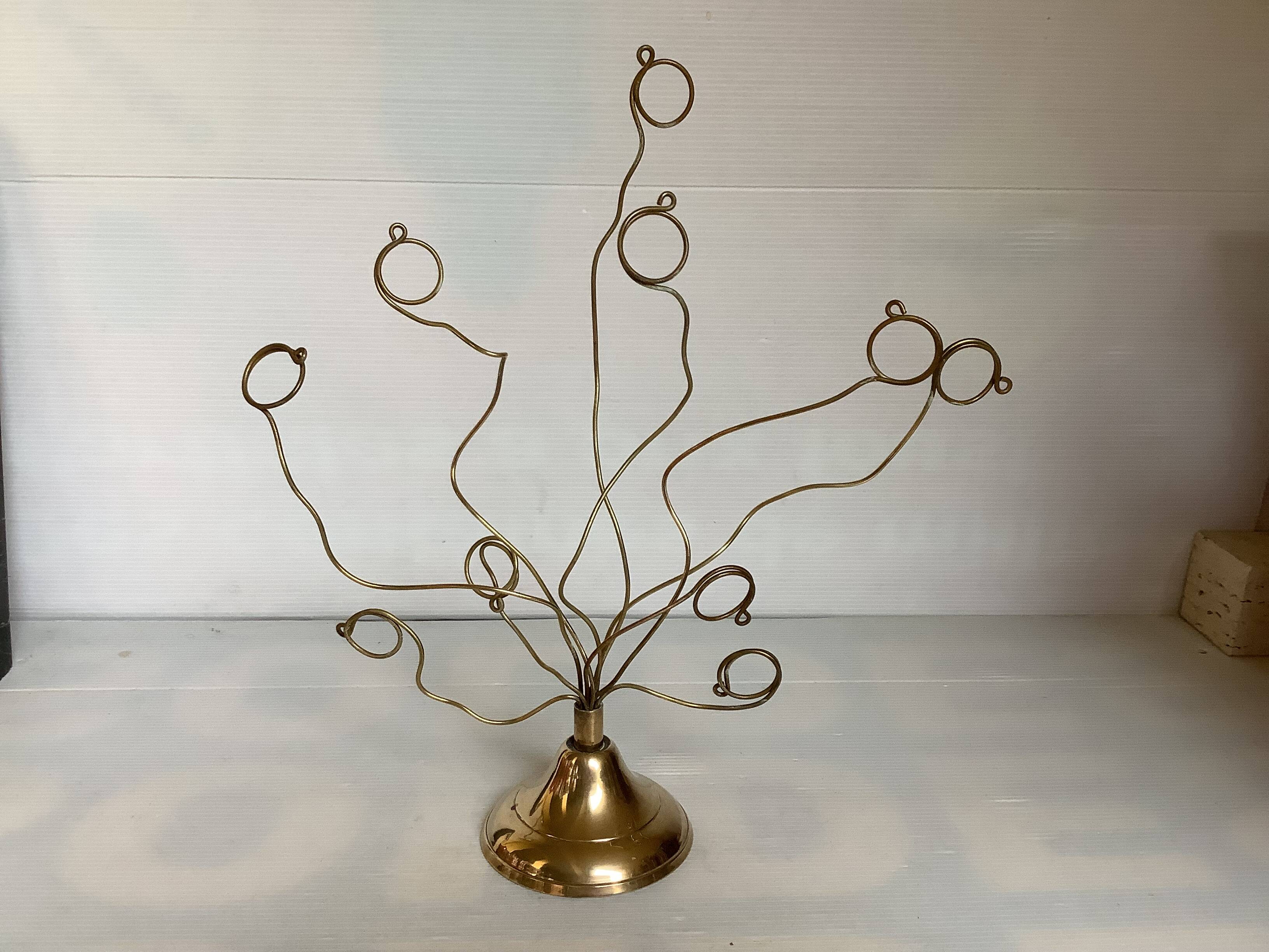 Brass photo frame with tulip base