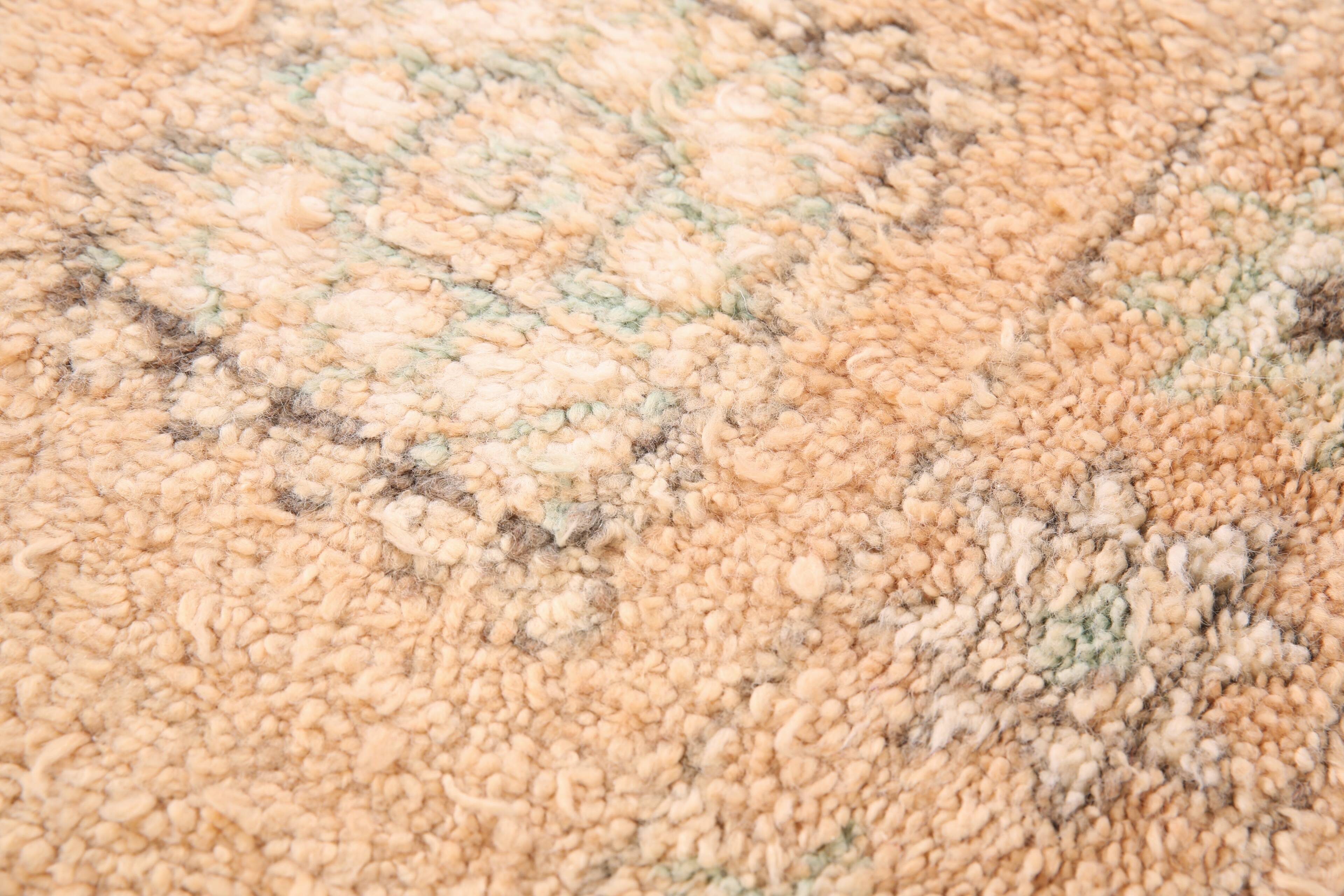 Large Vintage Moroccan Rug 188 x 387 cm - Peach Berber Rug - Handmade Rug