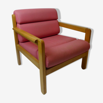 Fauteuil vintage Socol Souvignet rose