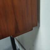 Scandinavian vintage teak and metal long sideboard, 60s