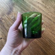 Lot of 5 vintage green glasses - Lesieur et Lever oil