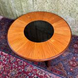 Table basse ronde GPlan en teck vintage rétro du milieu du siècle