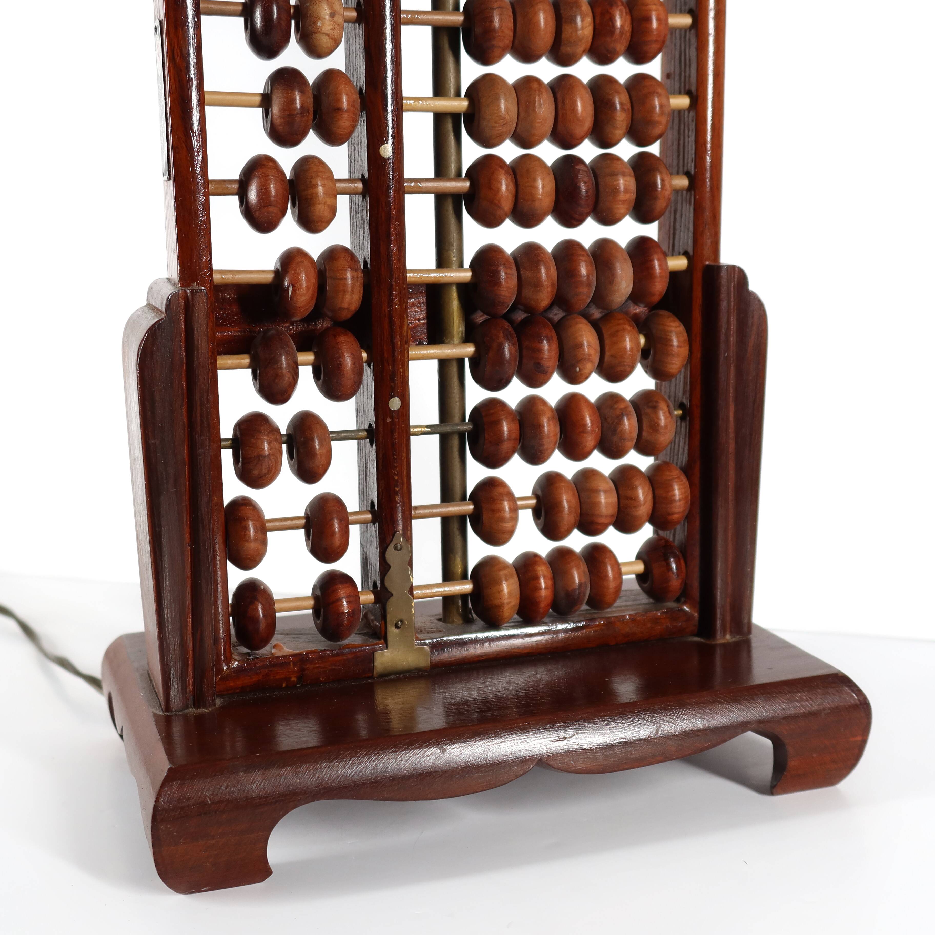 Old abacus lamp base, Chinese suanpan "lotus-flower brand"