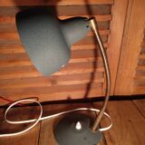 Bedside desk lamp metal velvet blue gray
