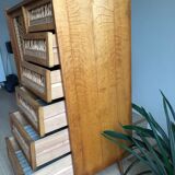 Commode bois et rotin