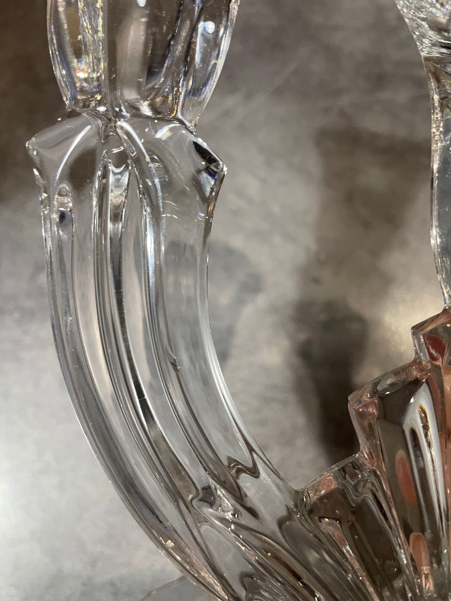 PAIR OF VINTAGE CANDLESTICKS IN CRYSTAL CANDLESTICK 3 BRANCHES ART DECO