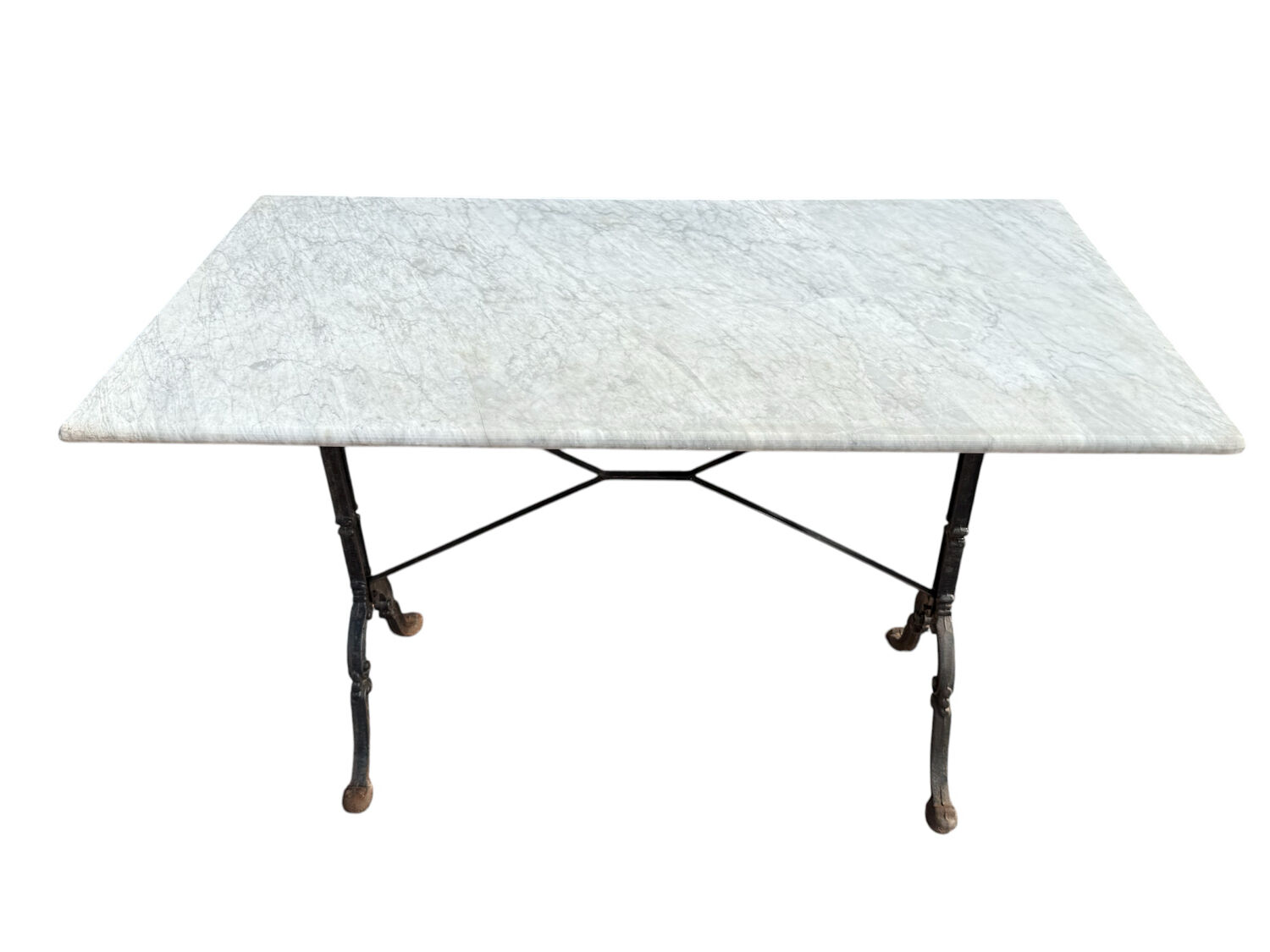 60s Parisian cast iron and marble bistro table
