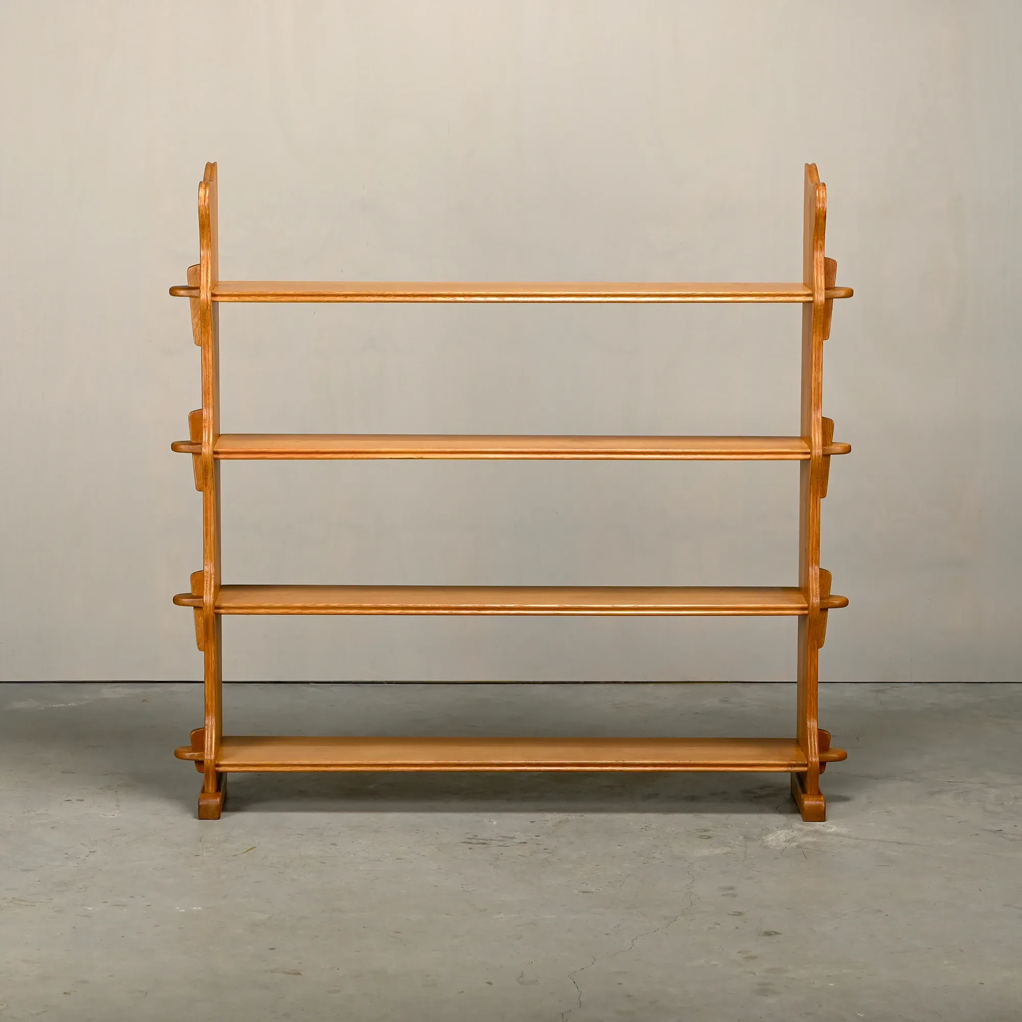 Shelf in Brutalist Henning Kjærnulf or Arts and Crafts style solid Oak 1960