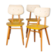 Suite of 4 yellow chairs produced by Ton, 1960