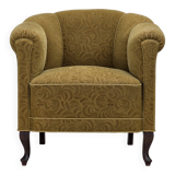 1950s, Danish relax armchair, light green furniture wool, oak wood.