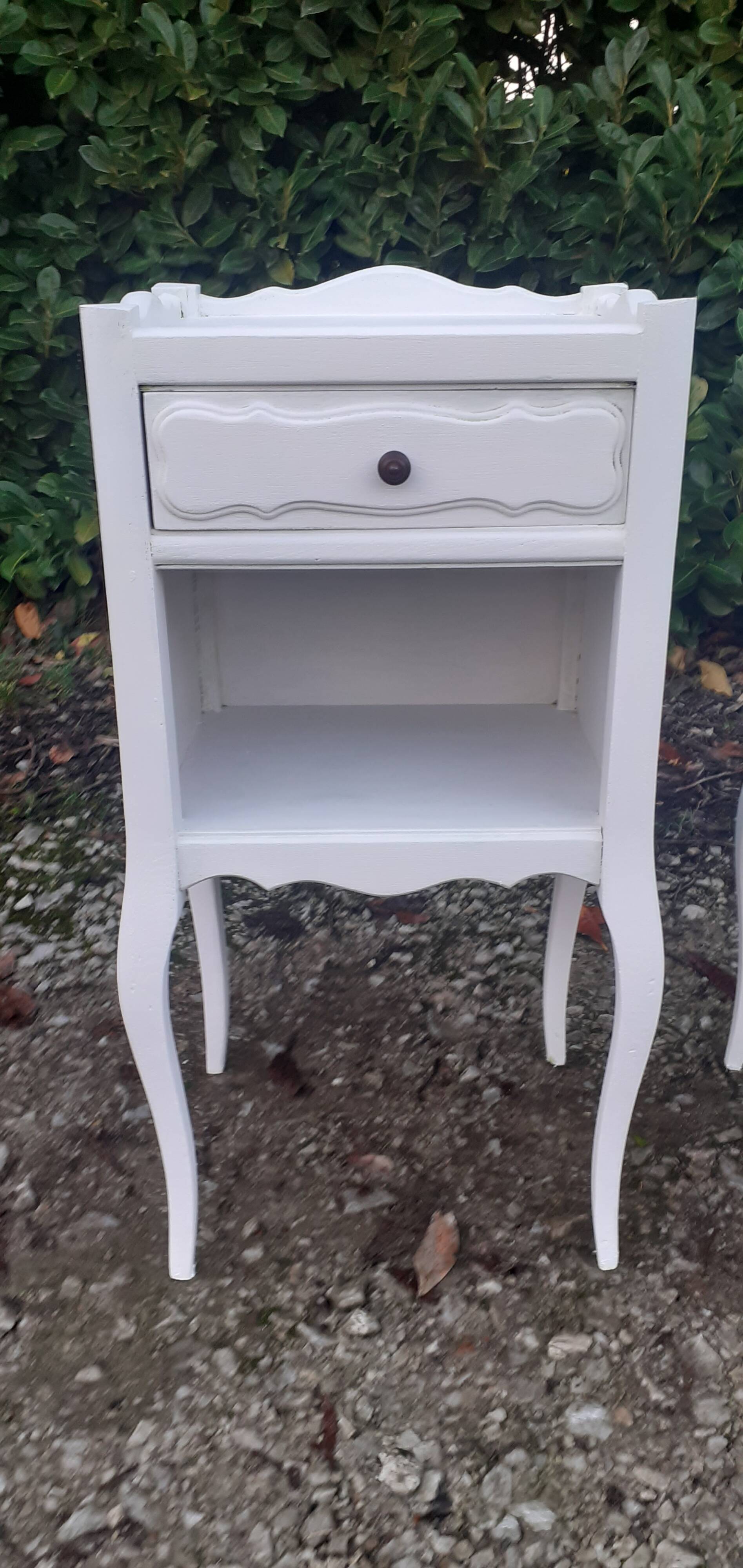 Paires de chevets 1 tiroir 1 niche blanc