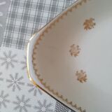 Diamond dish in Limoges porcelain decoration gallant scene