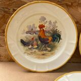 Set of 3 Old Ceramic Plates Decor H. ARNDT Rooster Hen & Duck #B188