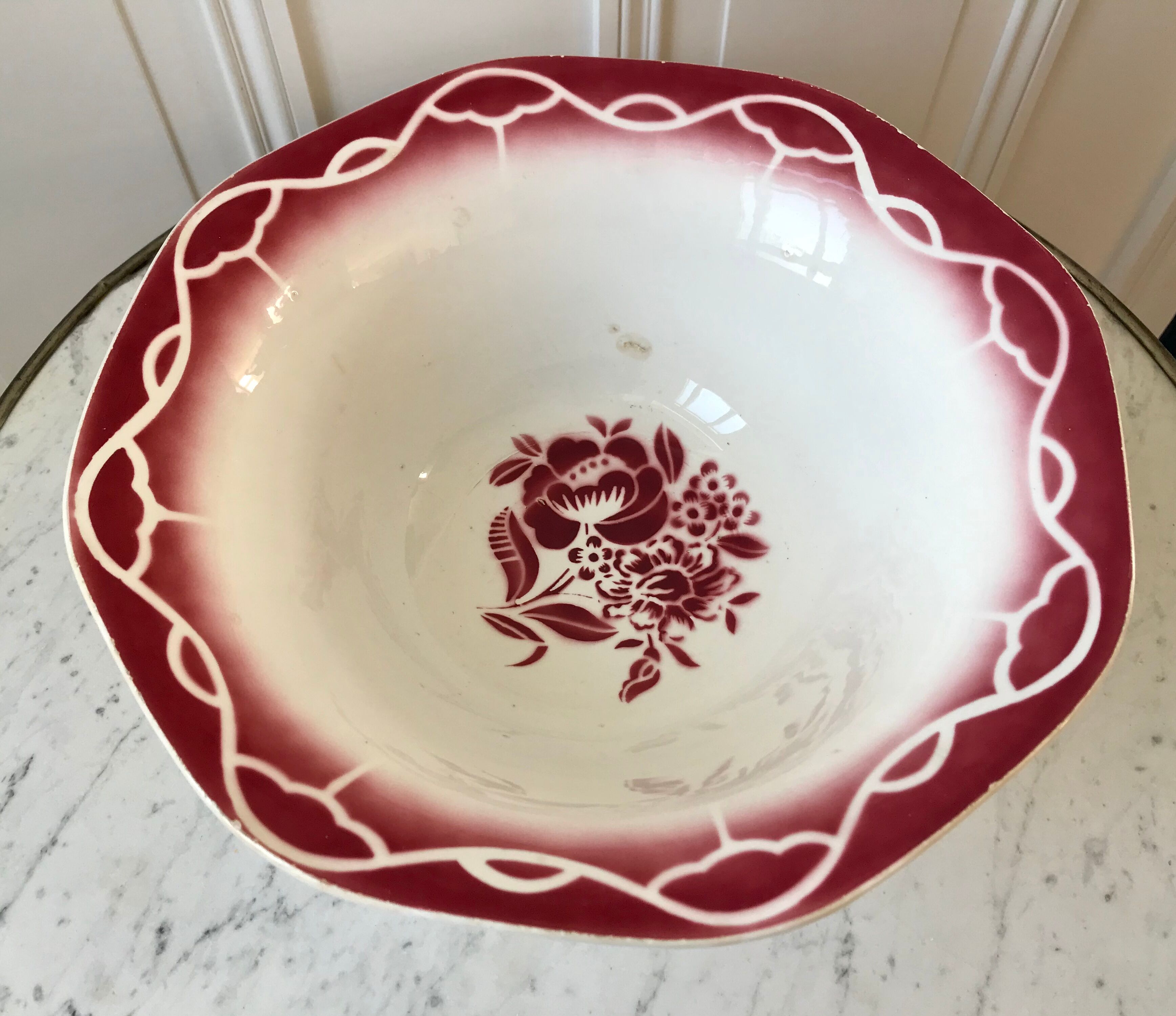 Salad bowl Digoin Sarreguemines model Odette