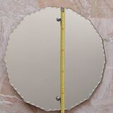 Old round beveled art deco wall mirror