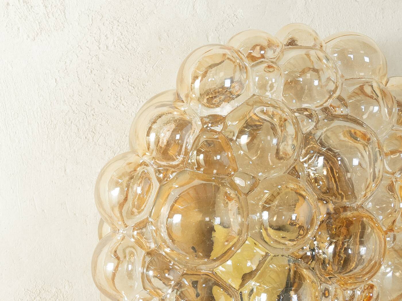 Doria Leuchten wall or ceiling lamp, Space Age, bubble glass, 1970s