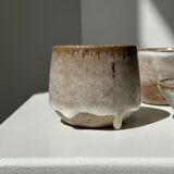 Meeting of three ceramic pieces: ice cup, small cup and small cup