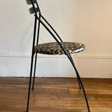 Pair of folding chairs with leopard seats, 1980