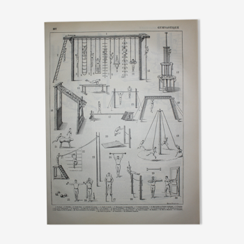 Engraving • Gymnastics, athletics, sport • Original lithograph from 1898