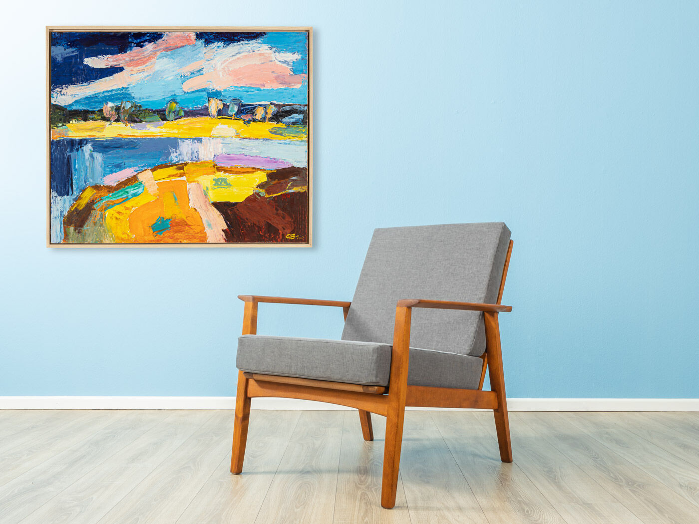 Heißer Tag, Acrylic on Cardboard, 82 x 68 cm