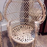 Duo of wicker doll chairs