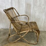 Pair of vintage rattan armchairs