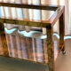 Bar cart desserte goat skin vellum