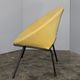 Italian midcentury round yellow armchair