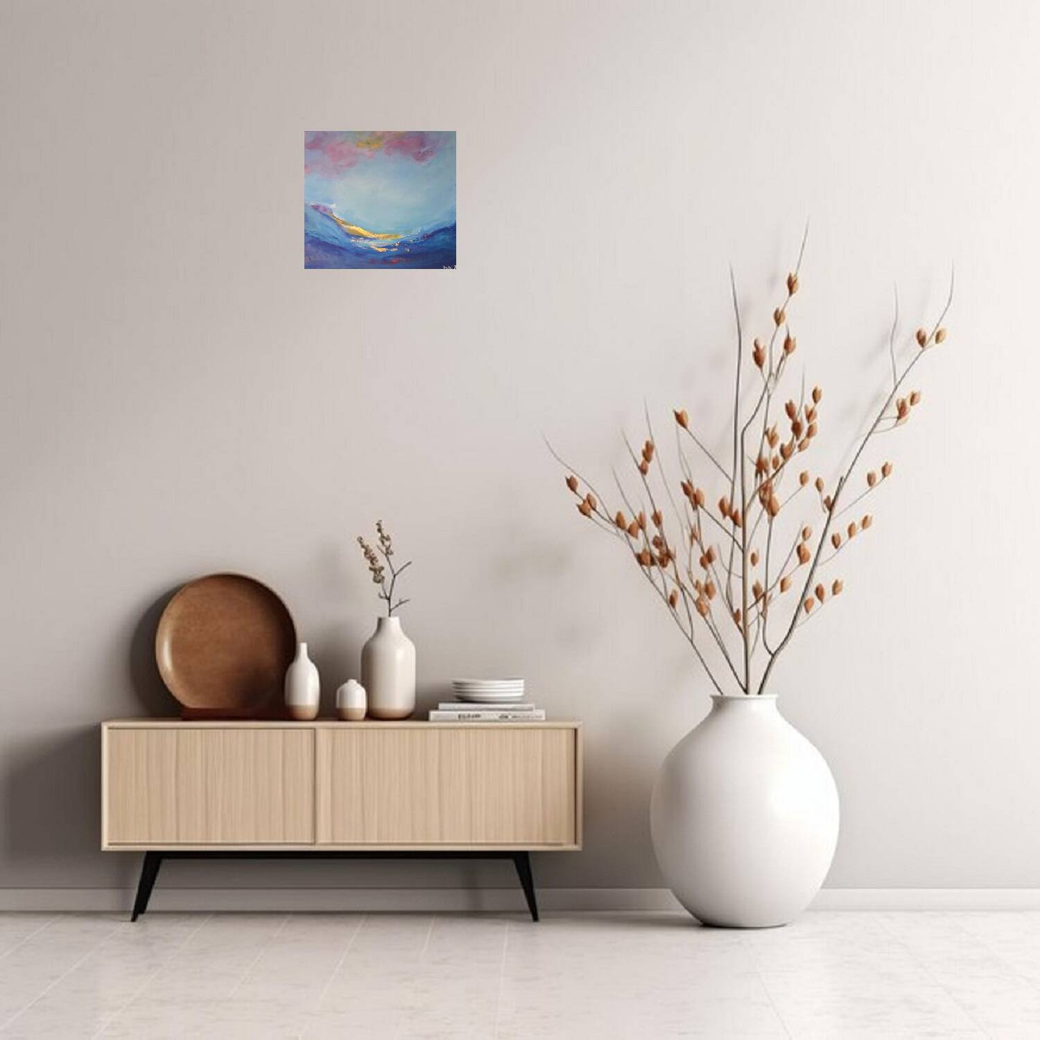 Original signed painting with certificate: marine painting