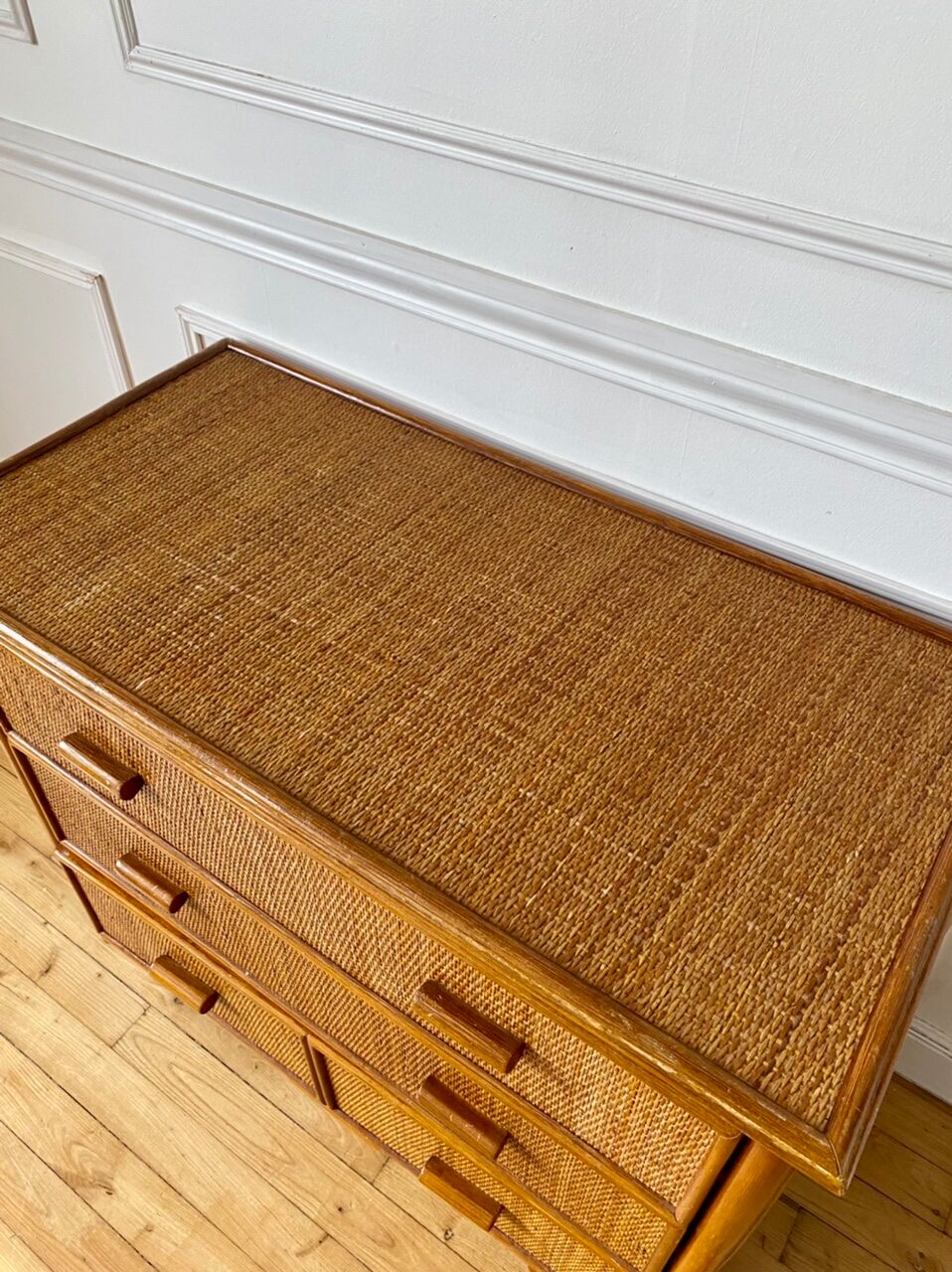 Rattan chest of drawers