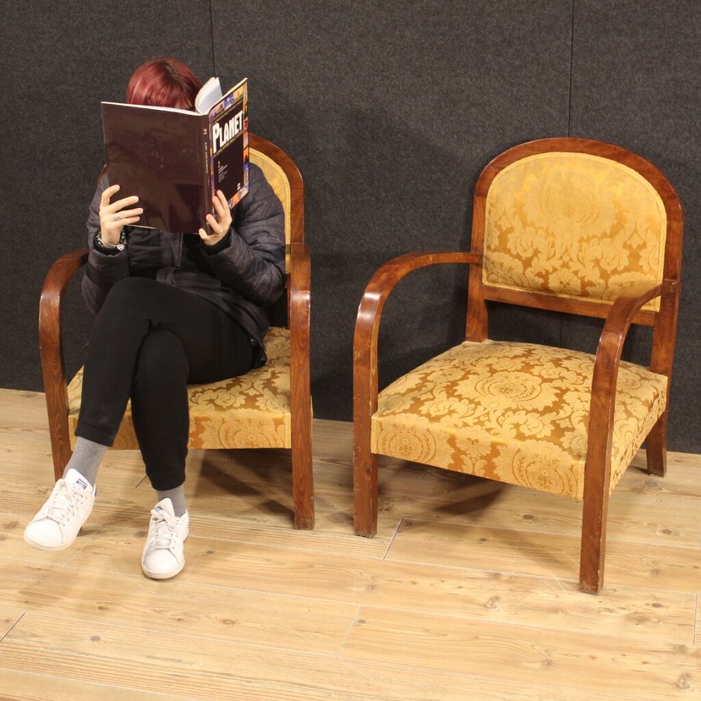 Pair of art deco style armchairs