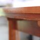 1960s table with teak veneer and glass top + extensions