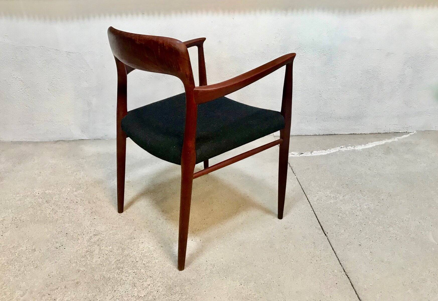 Model 56 Danish teak chair with armrests by Niels O. Møller for J.L. Møllers, 1954