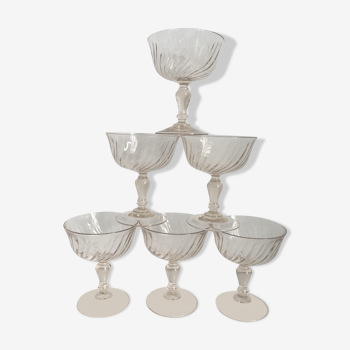 6 Rosaline Luminarc Arcoroc champagne glasses