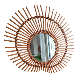 Rattan mirror