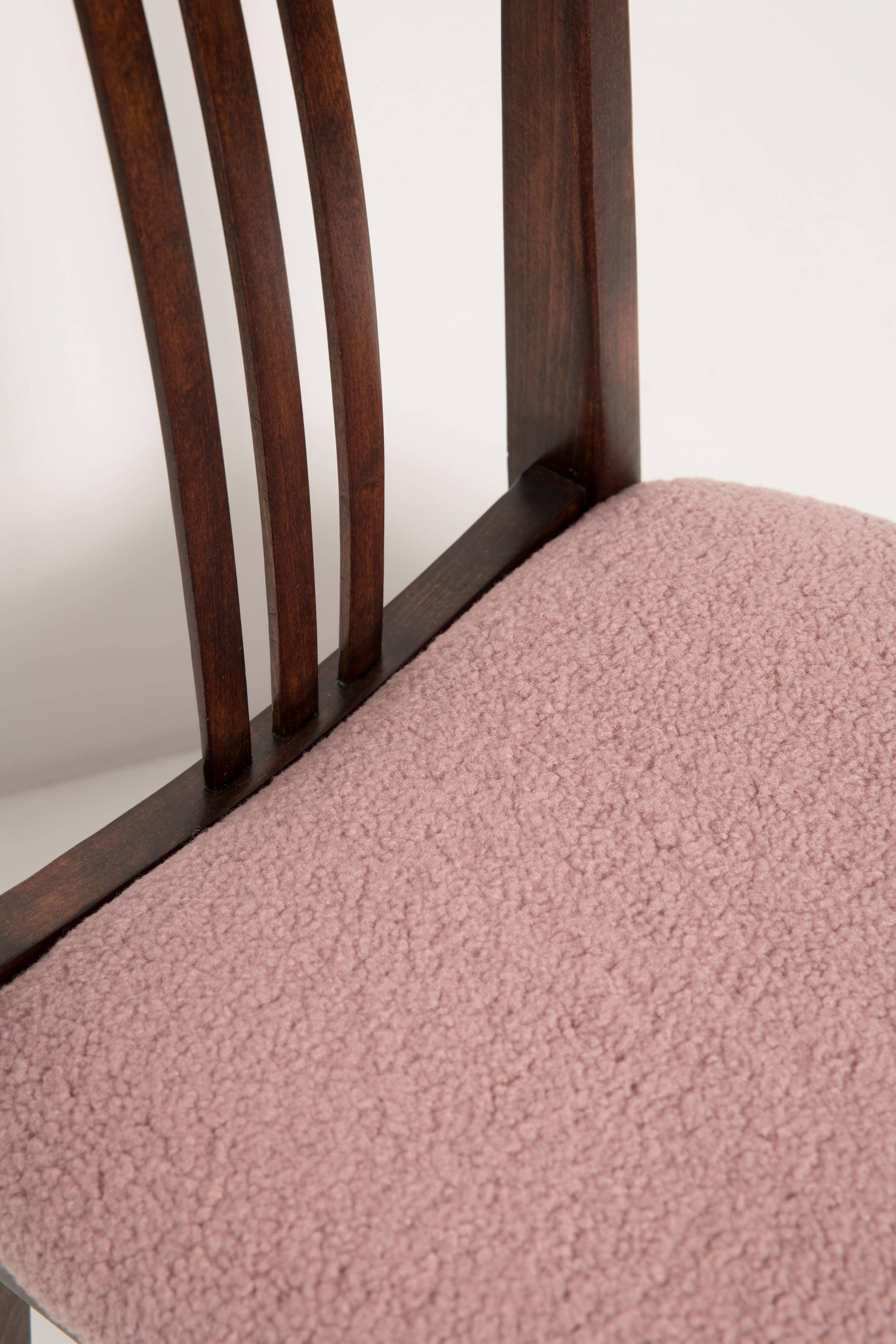 Blush Pink Bouclé Chair, Mid-Century Modern, designed by Mr. Zielinski, Europe, 1960s