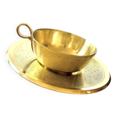 Tasse et soucoupe en laiton Saint Médard (XVIIIè siècle)