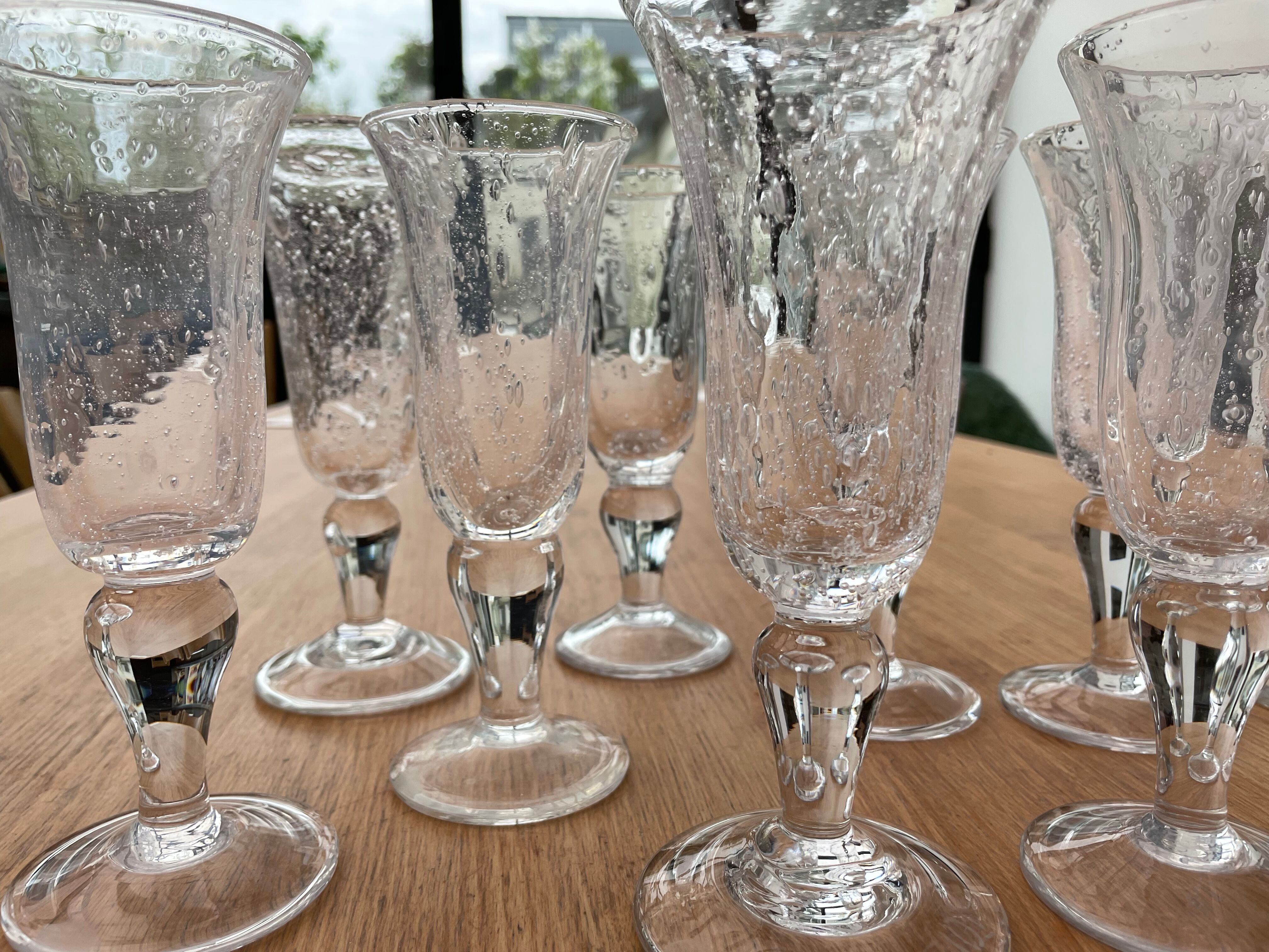 Glass of biot champagne flute