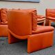 Set of 5 Italian leather armchairs - 1970s