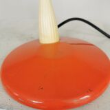 Vintage Orange Gooseneck Desk Lamp: 1970s Industrial Table Light