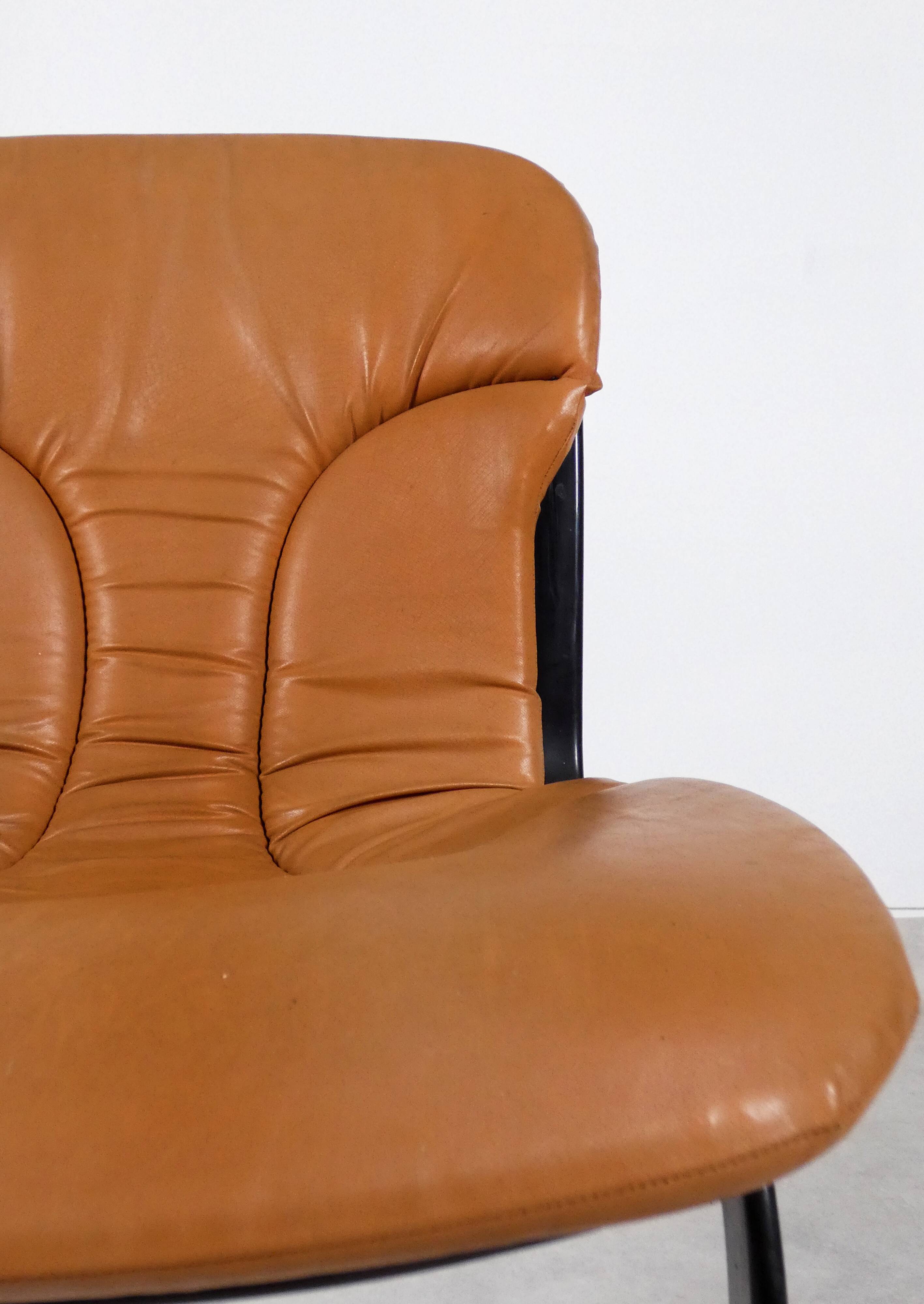 Chaises Willy Rizzo pour Cidue Italie - cuir