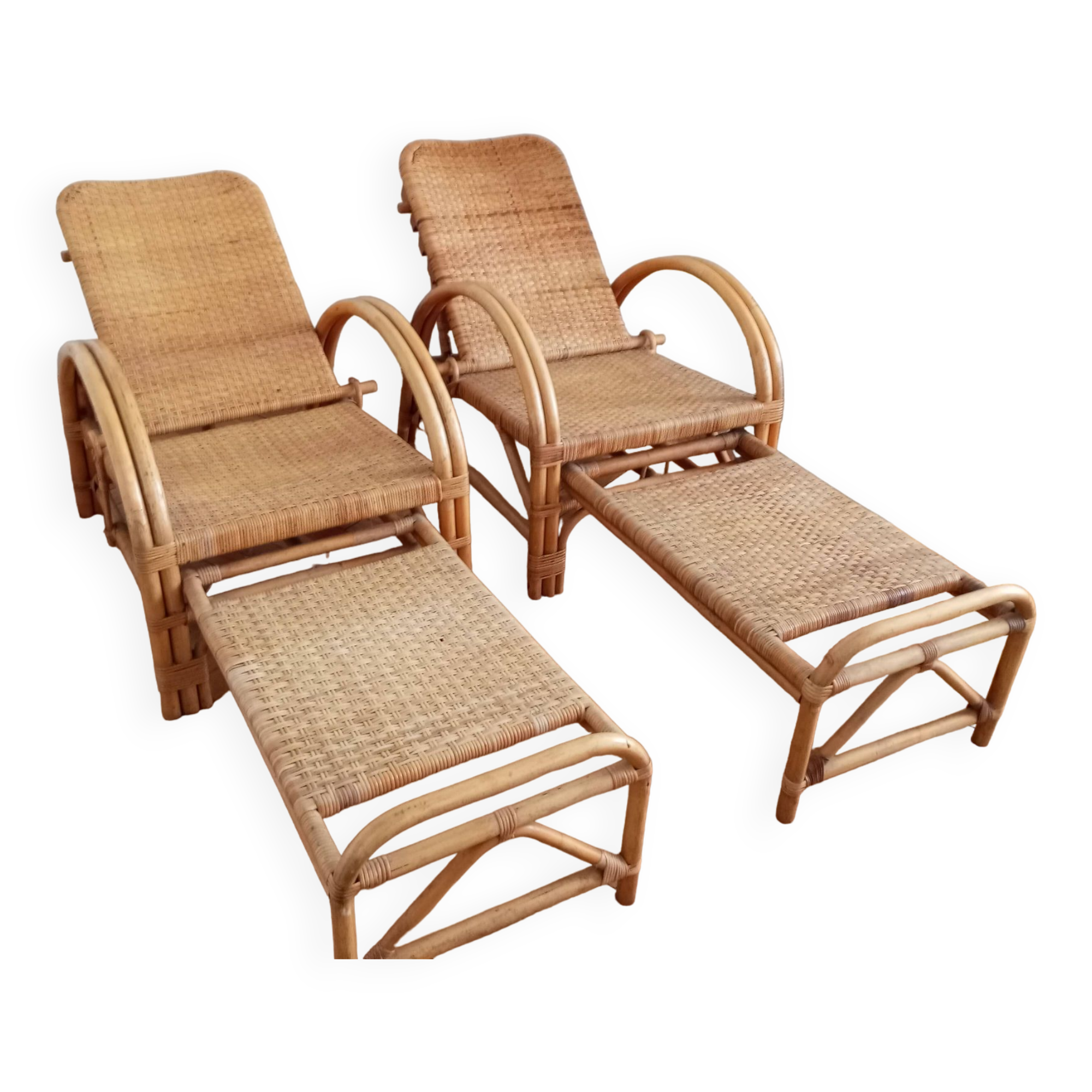 Old pair of deckchairs. 1960.