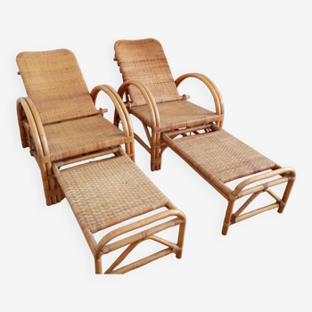 Old pair of deckchairs. 1960.