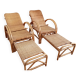 Old pair of deckchairs. 1960.