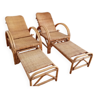 Old pair of deckchairs. 1960.