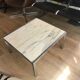 Table basse en marbre de Calacatta et structure  chromée circa 1975
