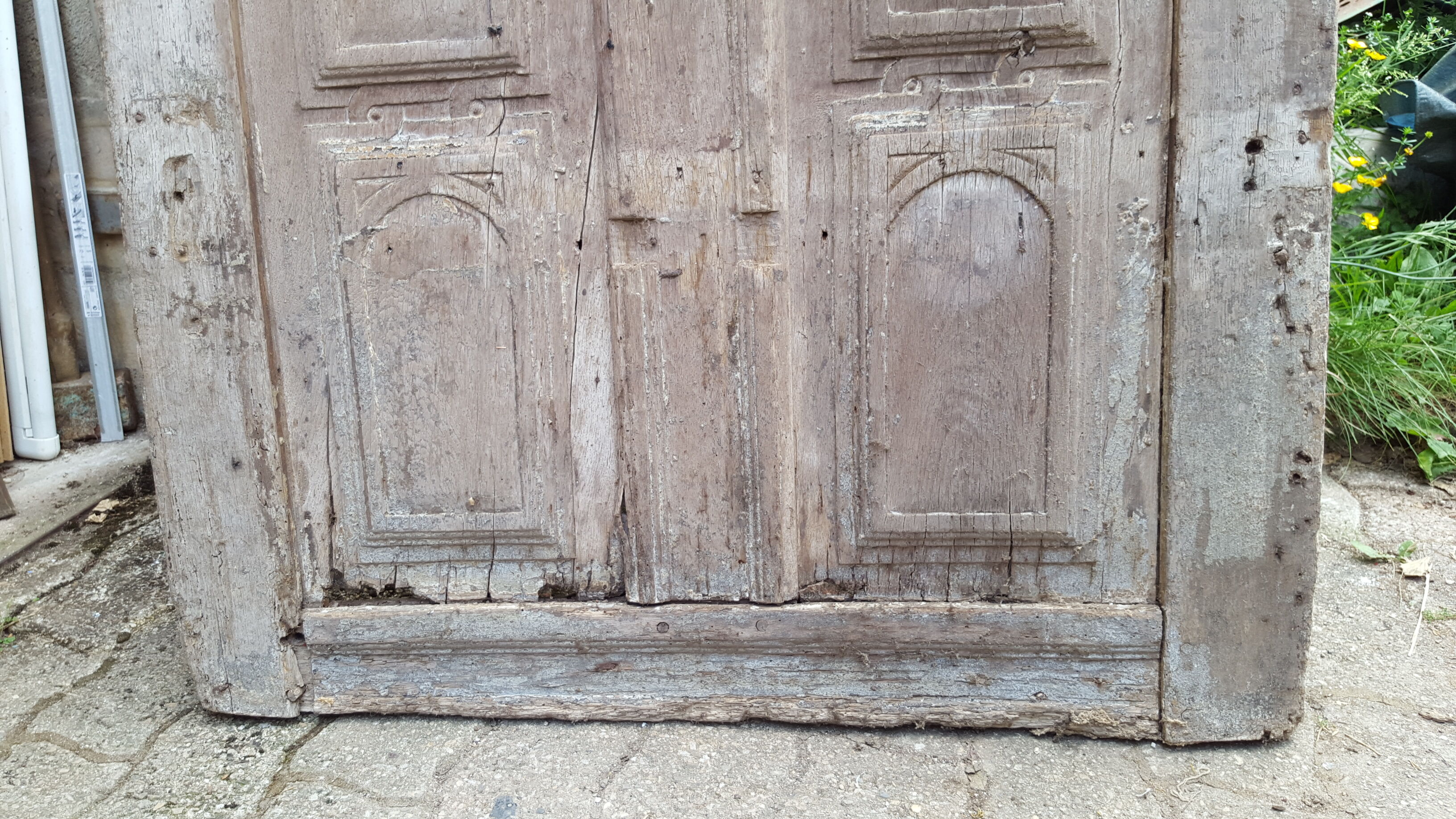 Antique door XVIII carved mouldings